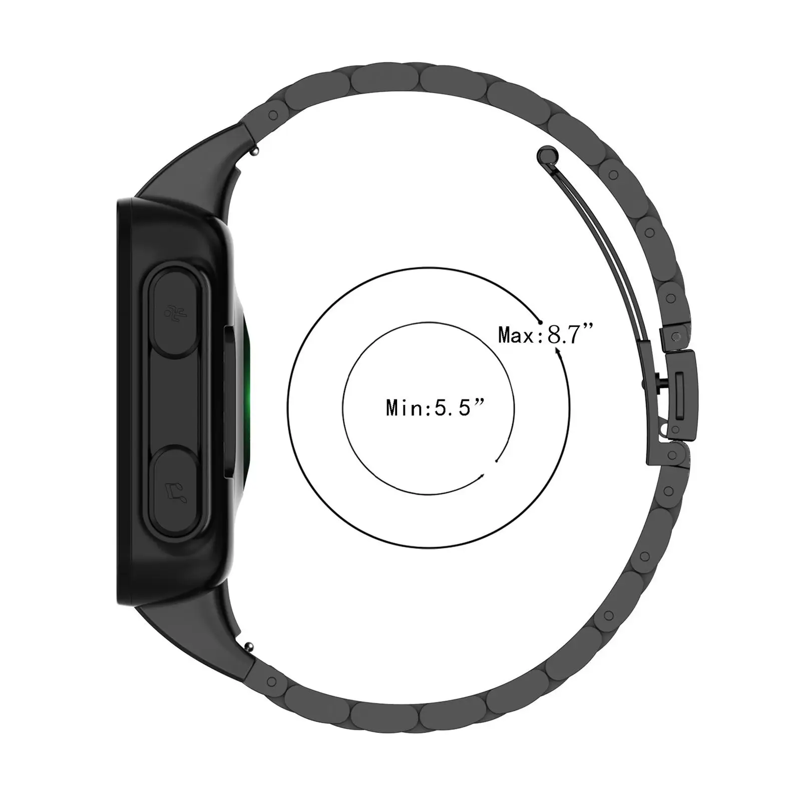 Sleek Three Beads Quick Release Metal Watch Band