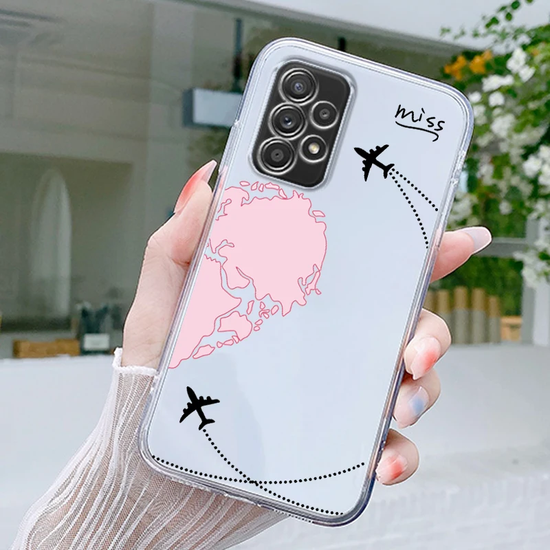 Planes World Map Travel Love Heart Phone Case Cover