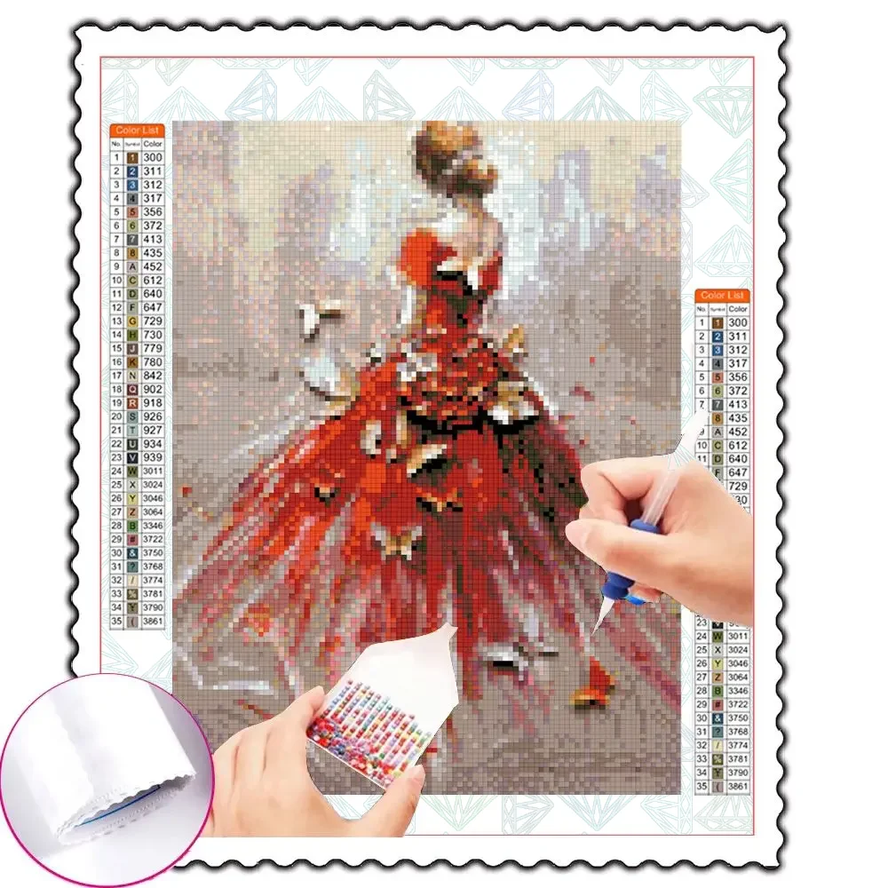 Diamond Painting Diy AB FD Diamond Painting Modern Girl Embroidery Mosaic Portrait Picture Rhinestones Wall Stickers Cuadros Home Decoration Gift