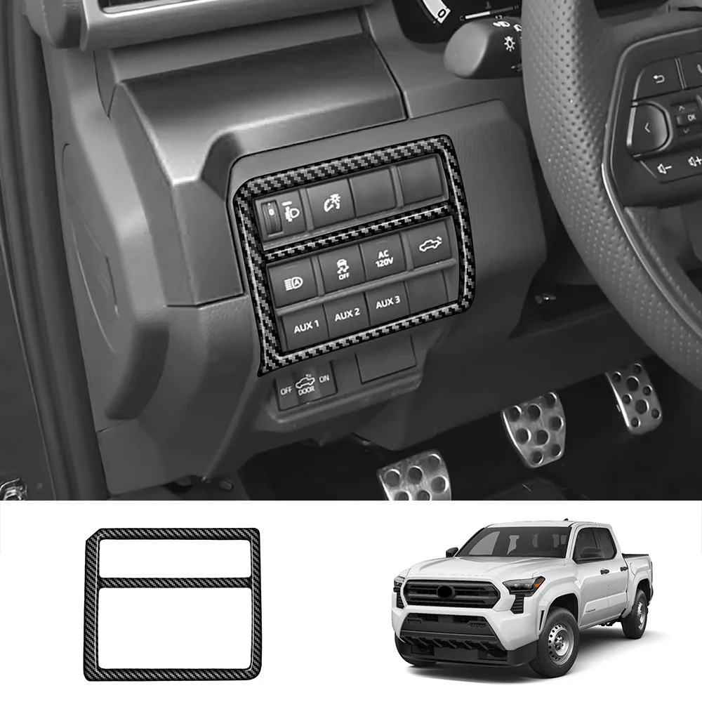 Cubierta Panel Interruptor Ventana Fibra De Carbono Para Toyota Tacoma 2016-2023 | Adhesiva | Estilo Deportivo