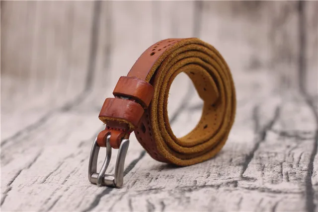 

Designer Belts High Quality 100% Pure Genuine Leather Hollow Out Belts Women Vintage Strap Luxury Ceinture Homme Military Style