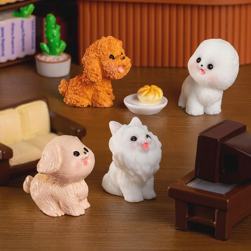 Charming Puppy Miniature Sculpture - Adorable Animal Ornament and Desk Accessory