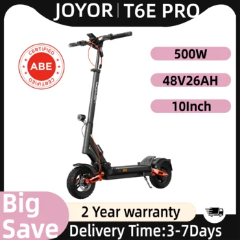 Monopattino Elettrico per Adulti JOYOR T6E PRO, Motore 500W, Batteria 48V26AH, E-Scooter da Montagna, Pneumatici Fuoristrada da 10'', Pieghevole