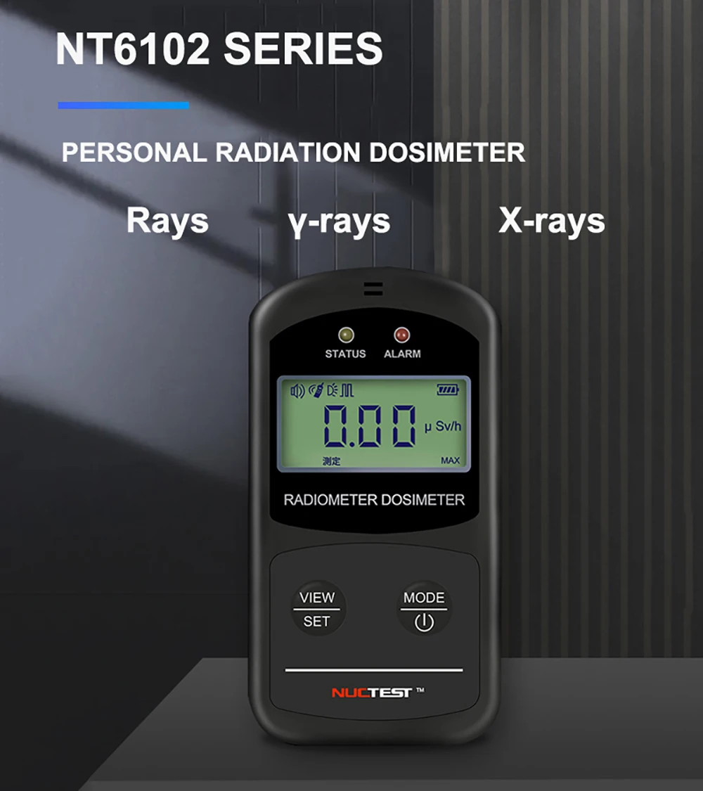NT6102 Geiger Counter Nuclear Radiation Detector X-ray Beta Gamma Detect Marble Radioactive Tester Personal Dosimeter