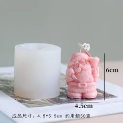 Festive 3D Faceless Santa Silicone Mold for DIY Christmas Crafts and Home Gifts (C)