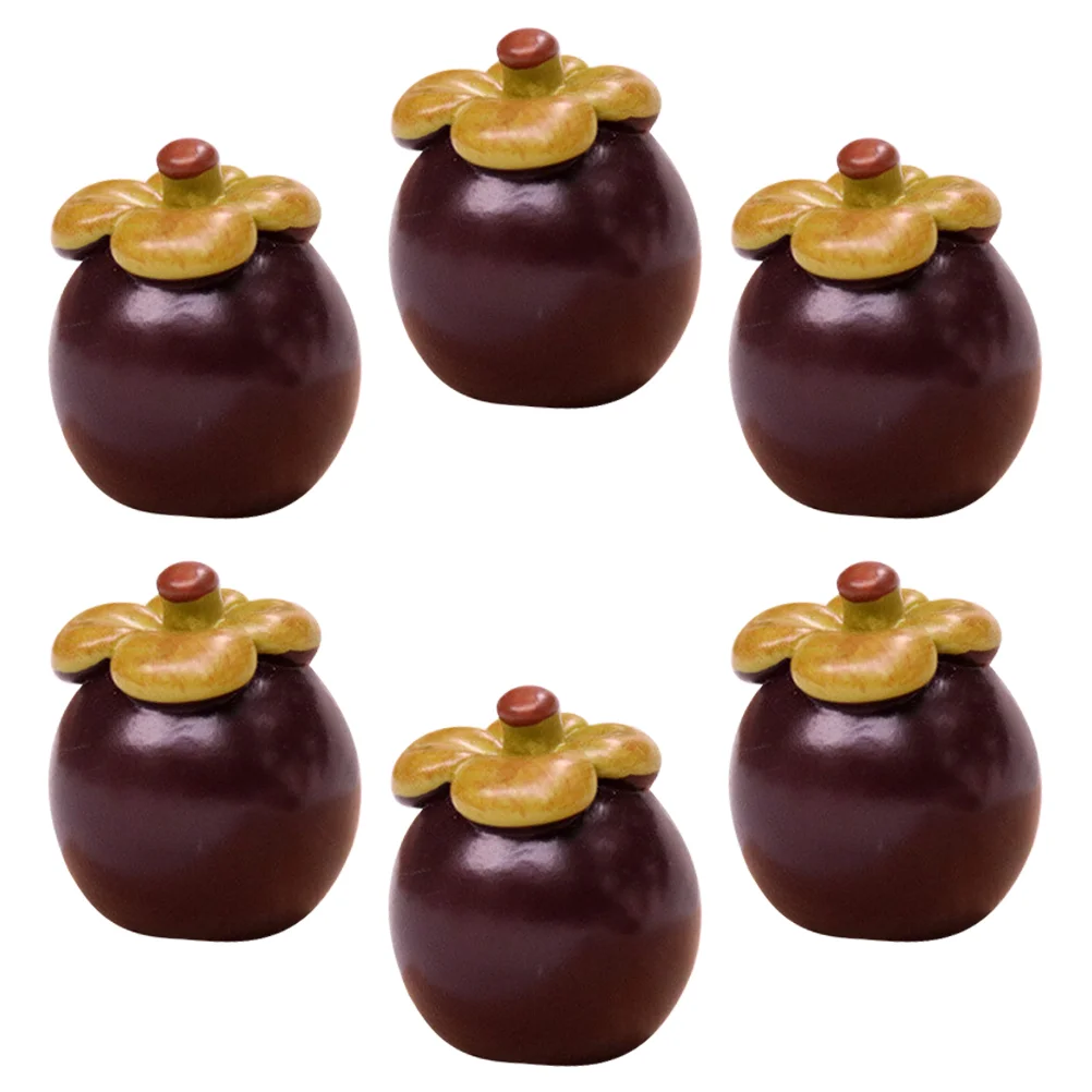 

Искусственные фрукты, клубника, Декор, смола, мангостин, миниатюрная домашняя модель еды, поделки, искусственная сцена, макет, реквизит, 6 шт.