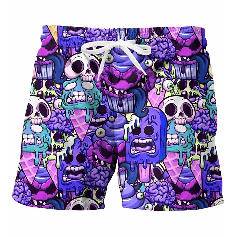 Summer Basketball Men's Floral Beach Cute Board Man Swimsuit Rainbow Shorts Pants Dry Sports Swim Wear Hawaii Big Size Swimwear 3