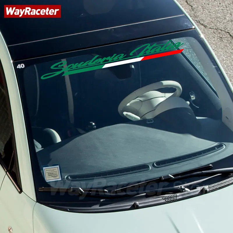 Adesivo Per Parabrezza Anteriore Abarth Fiat 500, 595 E 124 Spider – Resistente Ai Raggi UV, Facile Da Montare E Decorativo