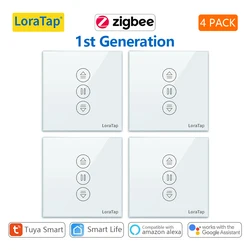 Smart ZigBee 3.0 Curtain Blind Switch with Voice Control and App Integration - EU Standard (Version1 4PACK)