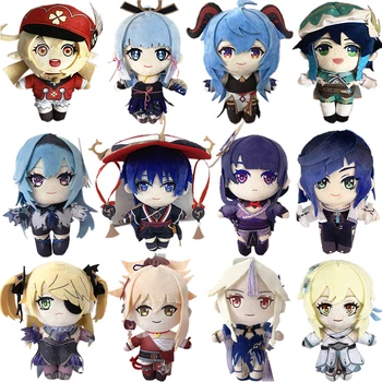 20cm Genshin Impact Plush Fischl Eula Yoimiya Arataki itto Kamisato Ayato Tartaglia Raiden shogun Scaramouche Anime Soft Doll 1