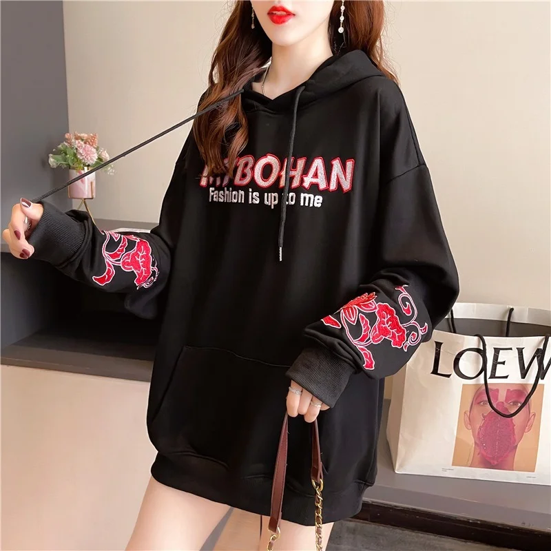 2022 Spring Autumn Hoodies Women Chinese Style Thin Hooded Clothes Large Size National Fashion Loose Hoodies