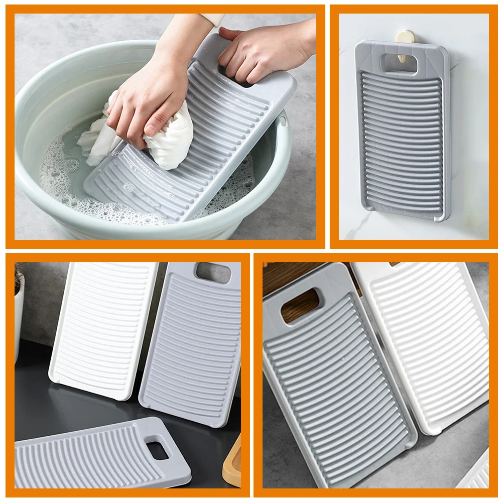 Portable Laundry Drying Rack Washboard Anti-slip Hangable and Artifact (grey) Washing Household for Hand Clothes Miss 2