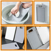 Portable Laundry Drying Rack Washboard Anti-slip Hangable and Artifact (grey) Washing Household for Hand Clothes Miss 2