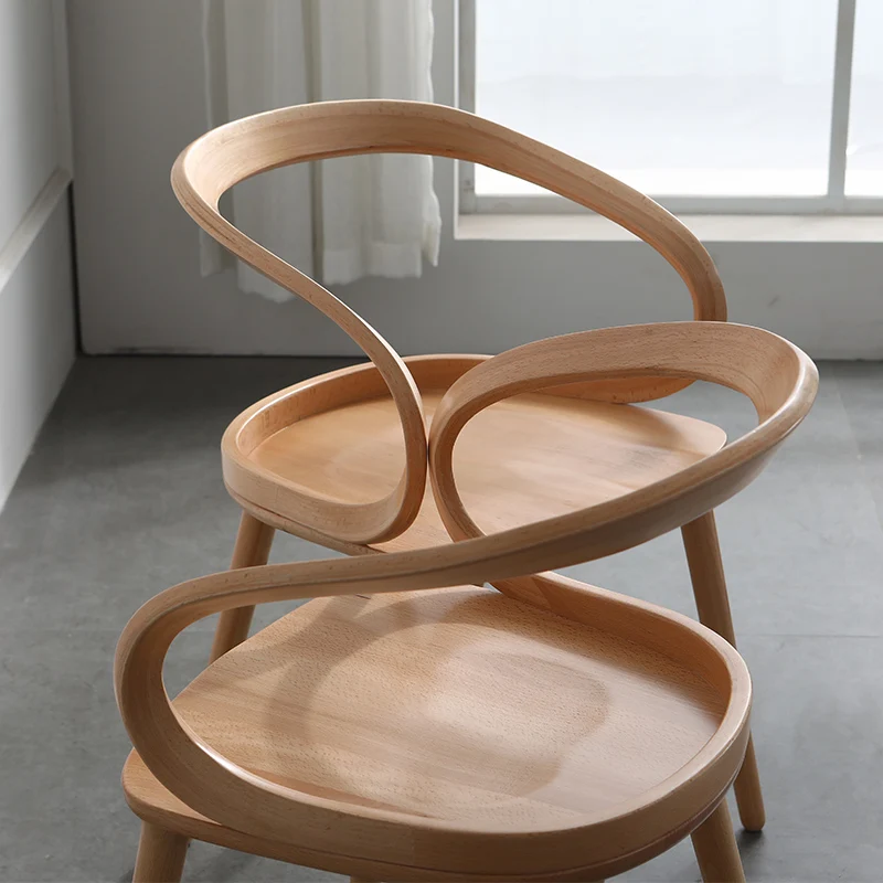

Nordic Solid Wood Dining Chair Desk Chair Home Backrest Simple Modern Wooden Chair Light Luxury Armchair