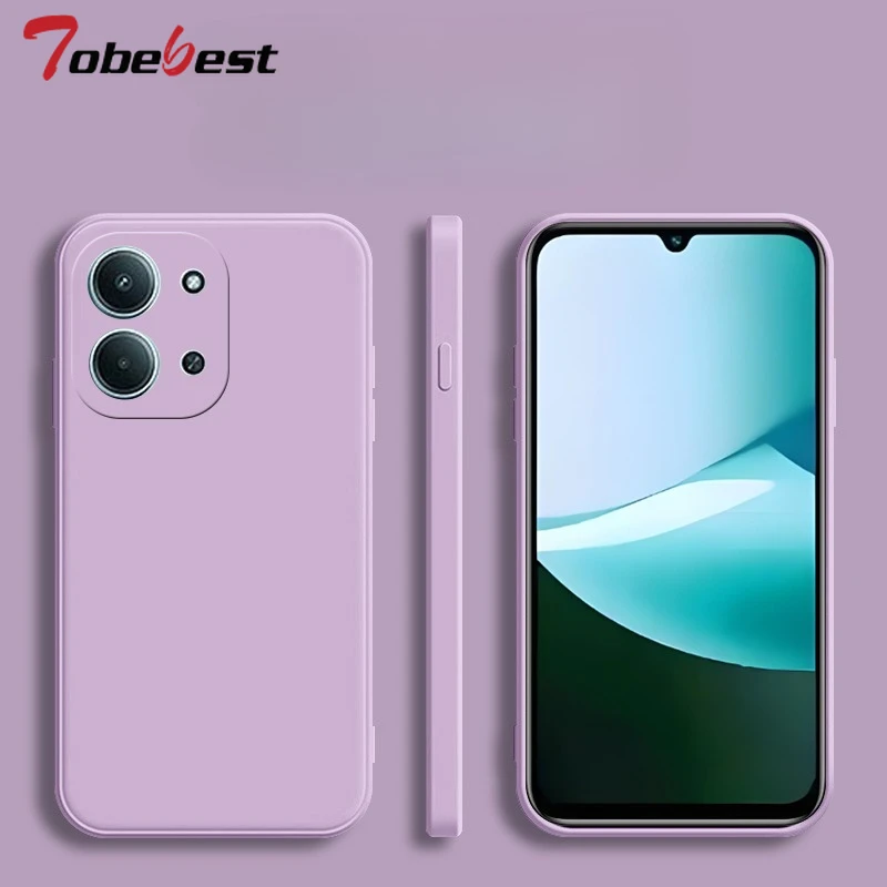 Stylish Square Frame Silicone Phone Case - Matte Soft Back Cover