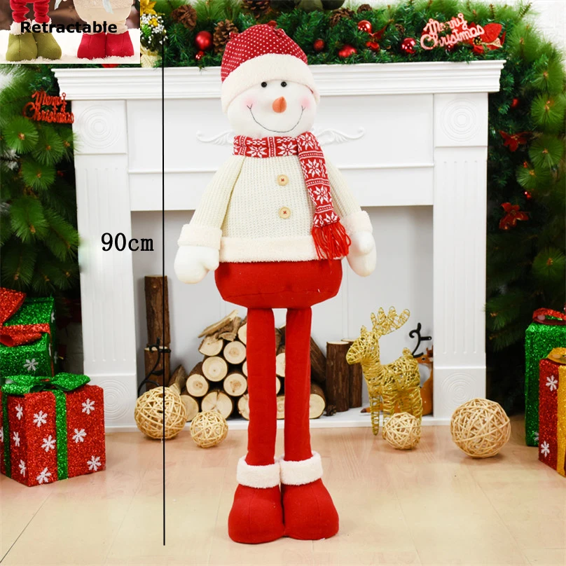Large Size Snowman Santa Claus Dolls Christmas Decocration for Home Retractable Toys Happy New Year Gift Xmas Festival Ornament images - 6