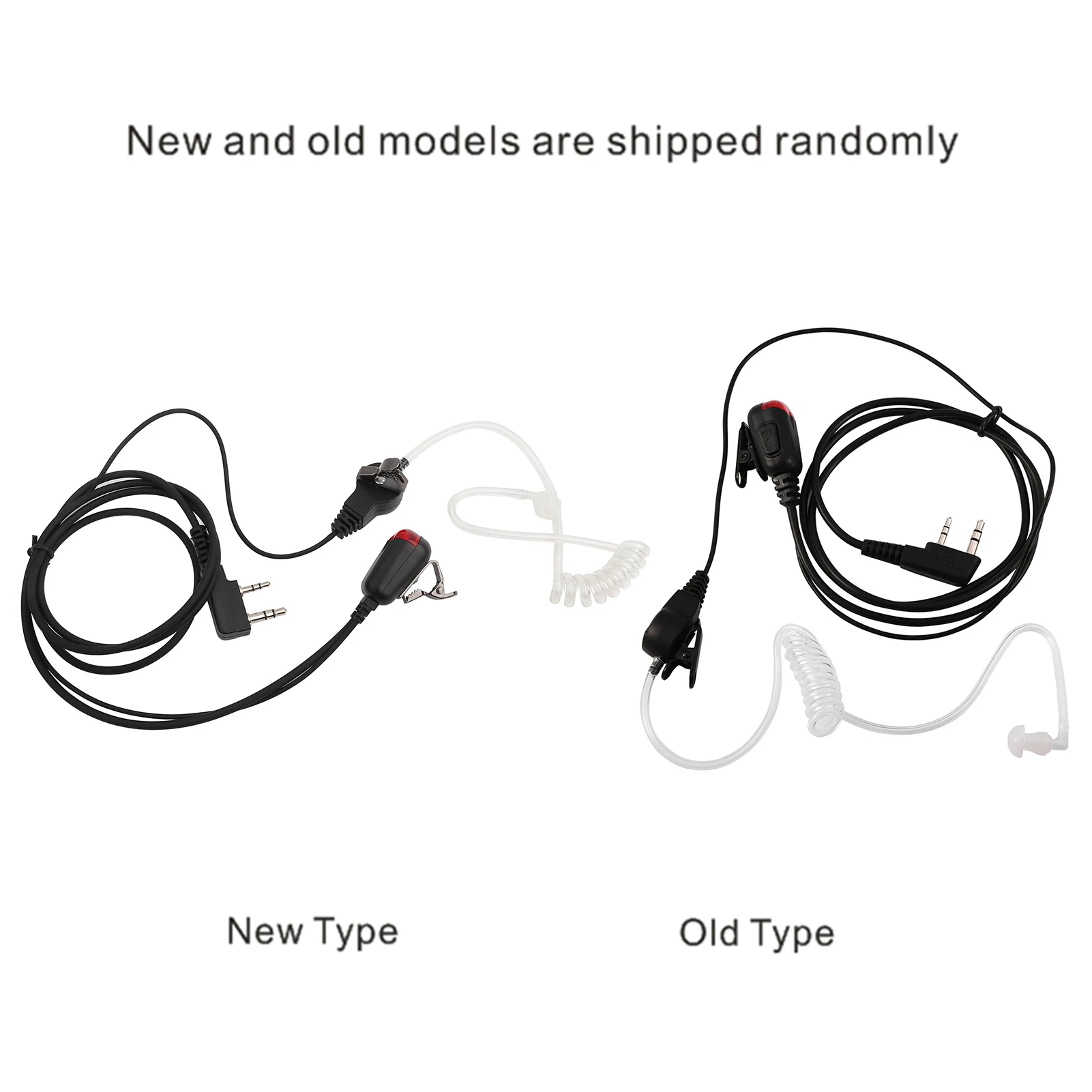 New 2Pin Acoustic Tube in Ear Earpiece W PPT Mic Red Light for 2 Way Radio Wakie Talkie earpiece indicator light