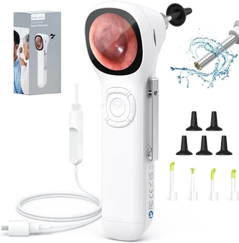 Otoscopio digitale con schermo IPS, fotocamera auricolare visiva intelligente HD 720p, fotocamera per otoscopio con portata auricolare, fotocamera per strumento per la rimozione del cerume