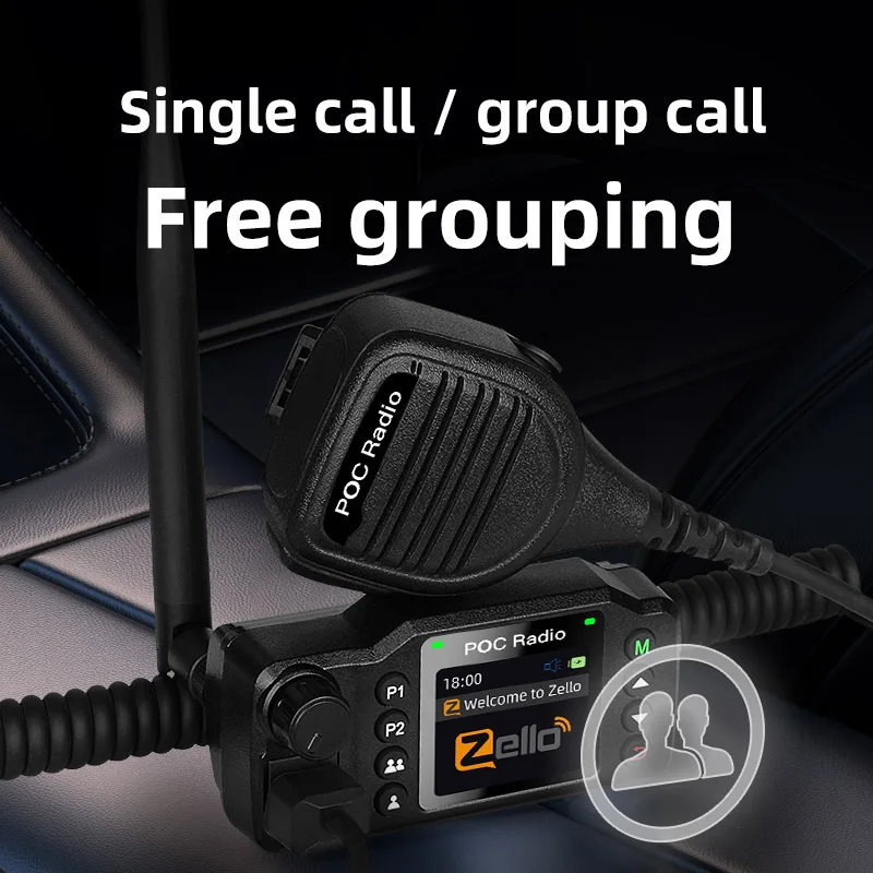 New Car Walkie Talkie Zello Mini Car Radio Android Bluetooth WIFI 4G Public Network Sim Card Long Range mobile Poc Radio TK-8900 3