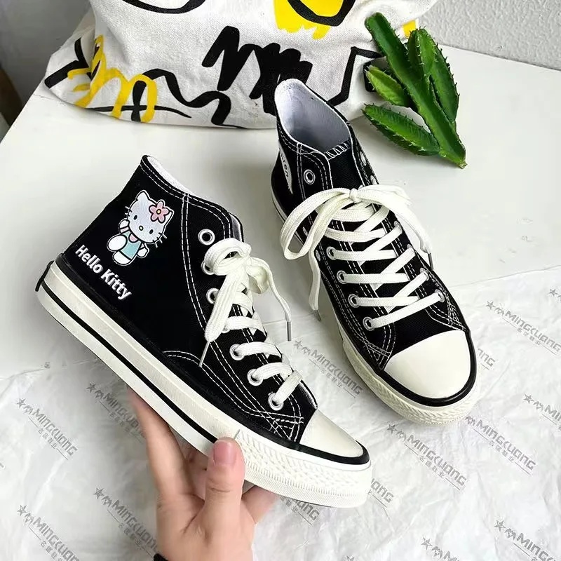 Kawaii Hello Kitty Graffiti Skateboard Sneakers for Girls
