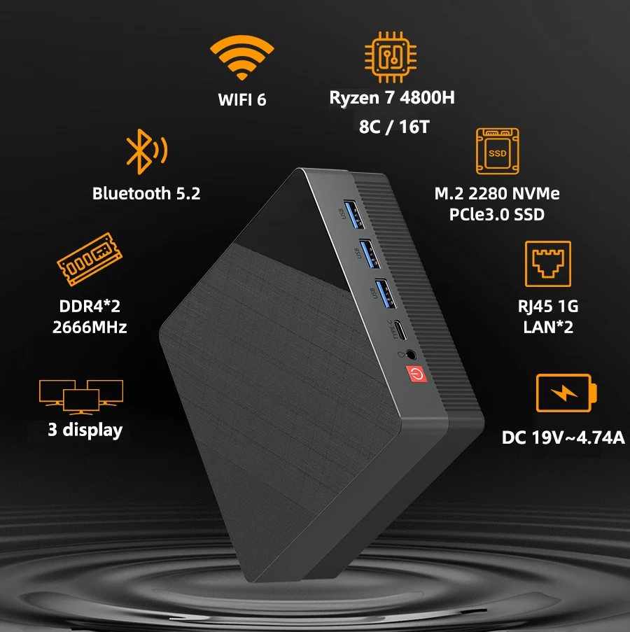 ZXIPC AMD Ryzen7 5800H 4800H 4300U Mini PC Computer Gaming