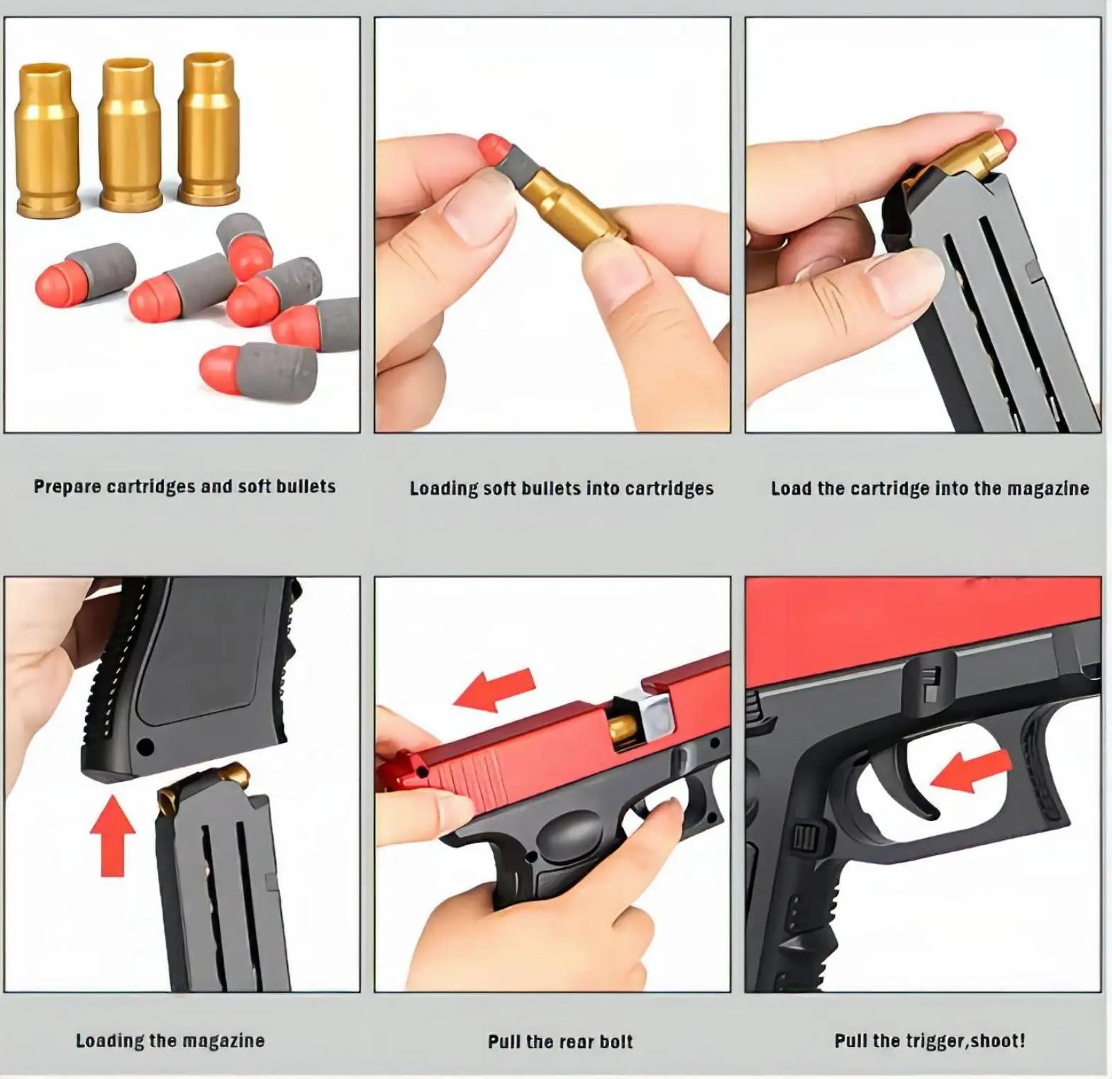 Newest Shell Ejecting Glock M1911 Glock Airsoft Pistol Soft Bullet Toy Gun Weapon Children Armas Blaster Shoot Outdoor Game Boys