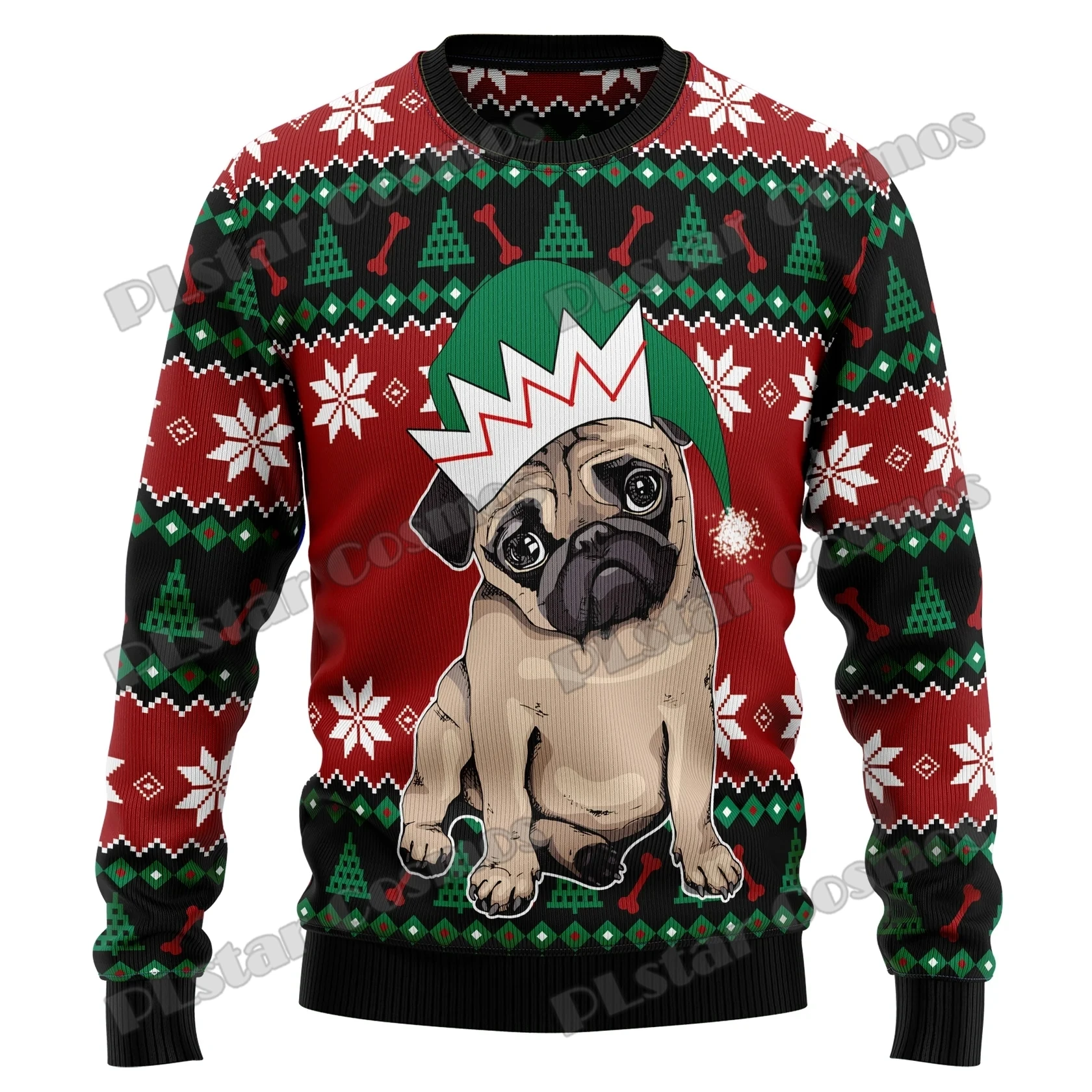 thumbnail image 1 of PLstar Cosmos Ninja Samurai Cat 3D Impreso Moda Feo Suéter Navideño para Hombre Invierno Unisex Casual Jersey de Punto MYY17, 1 of 5