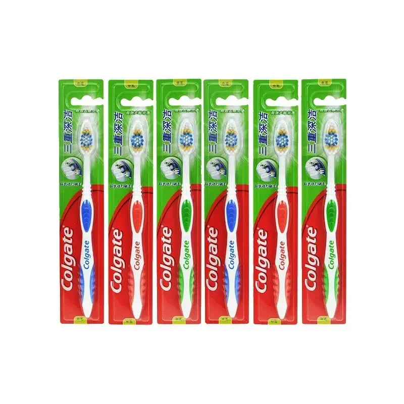 Colgate 6pcs Adult Toothbrushes for Sensitive Gums/Teeth Manual Oral Hygiene Home Use Random Colors toothbrush set
