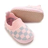 Newborn Soft Soled Bed Shoes Fashionable Checkered Baby Casual Shoes Anti Slip Walking Shoes 3