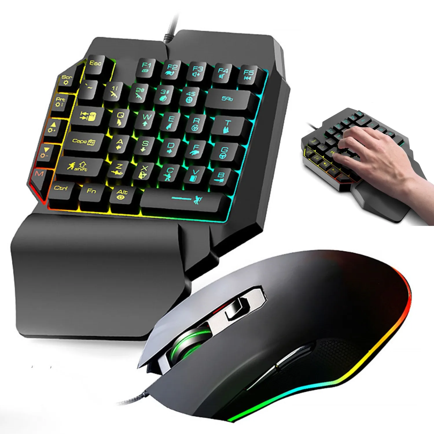 Игровые клавиатуры для настольного ПК эргономичная Проводная USB клавиатура с RGB