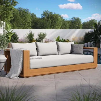 Tahoe Acacia Wood Outdoor Sofa 1