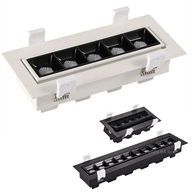 Dimmable LED down light Spot light COB Line light 10W 20W 30W grille light LED ceiling lamp embedded interior lighting