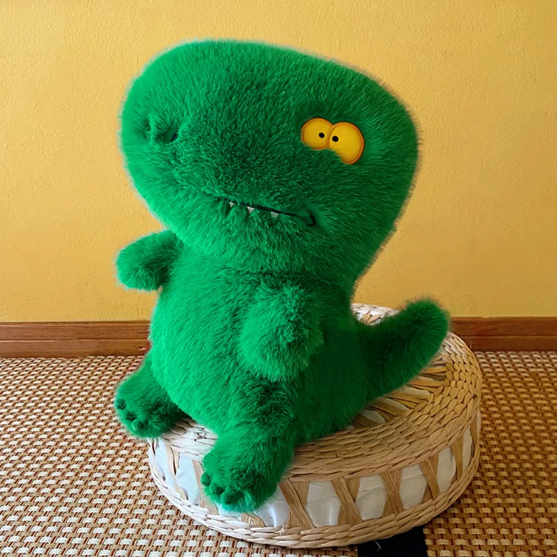 Kawaii Little Green Demon Dinosaur Plush Toy Cartoon Stuffed Animal Plushie Doll Anime Soft Girls Birthday Gift Baby Companion
