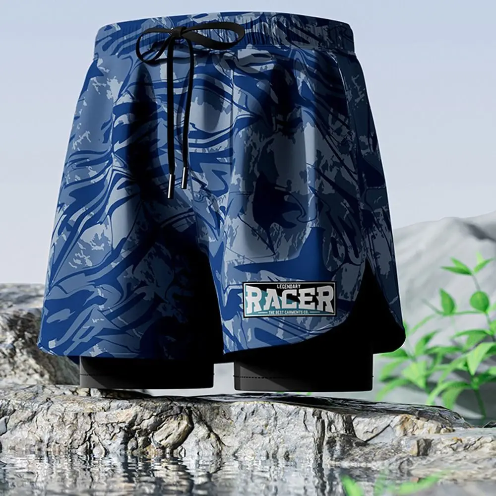 L-5XL Men's Swimming Trunks Quick Drying Swimsuit Flat Angle Swim Trunks Printing Breathable