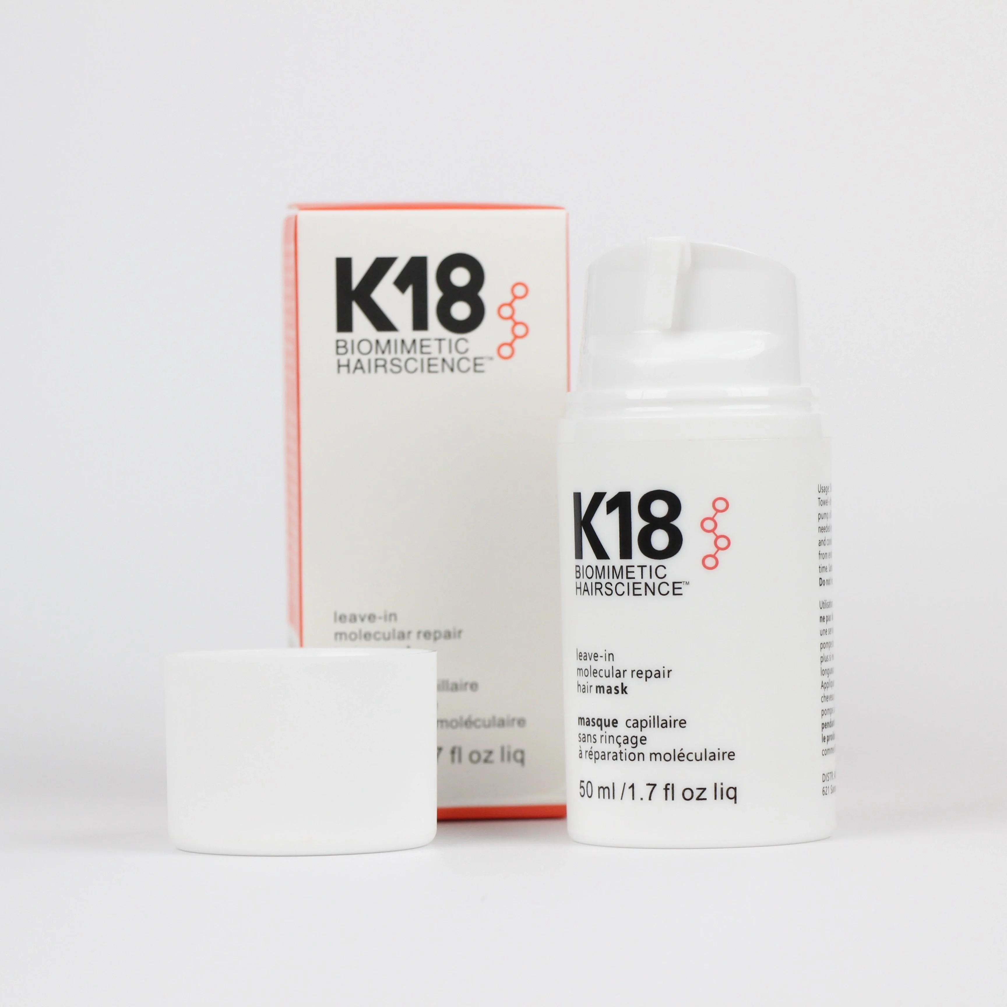 50 mL K18 Leave-In Repair Hair Mask Treatment to Repair Dry or Damaged Hair-4 Minutes to Reverse Damage from Bleach Color