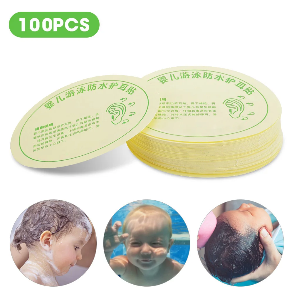 

100 Pcs Baby Waterproof Ear Stickers Bath Swimming Infant Newborn Ear Care Paste Nursing (Transparent ) Ear Paste Baby Supplies