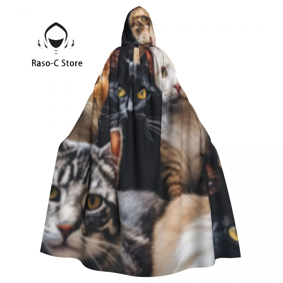 

Унисекс, стиль ведьмы, двусторонняя накидка с капюшоном для взрослых, вампиров, породы кошек
