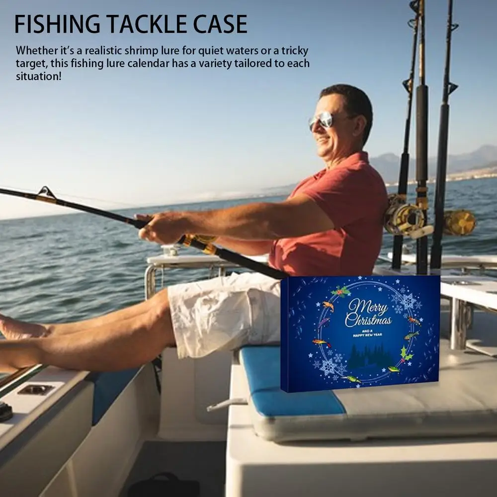 Description Picture 2 of itemFishing Tackle Advent Calendar Fishing Lures Set Fishing Gear Countdown Calendar Adults Kids Men Women Christmas Fish Bait Gifts