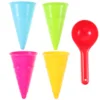 5 Pcs Ice Cream Cone Scoop Set Childern Beach Toy Egg Roll Plastic Toys Cup Kids 4