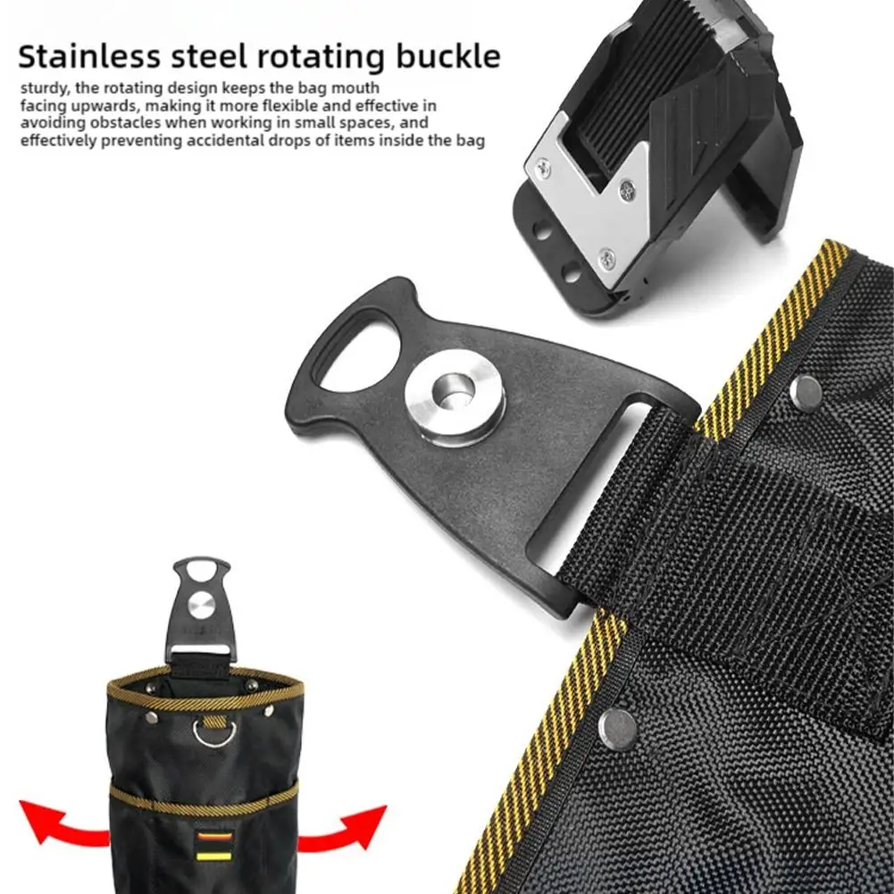 Rotating Quick Hanging Tool Waist Bag Electrician Bag Parts Bag Woodworking Nail Bag Weak Current Tool Storage Bag 4