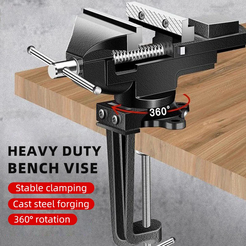 Rotating Clamping Vise, Mini 360° Adjustable Table Vise, 70mm - View #4