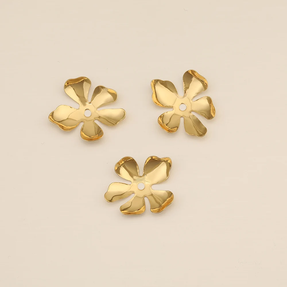 Cordial Design 19*22MM 100Pcs Jewelry Accessories/Genuine Gold Plating/Jewelry Findings&Components/Flowers Plates/DIY Hand Made - cordial