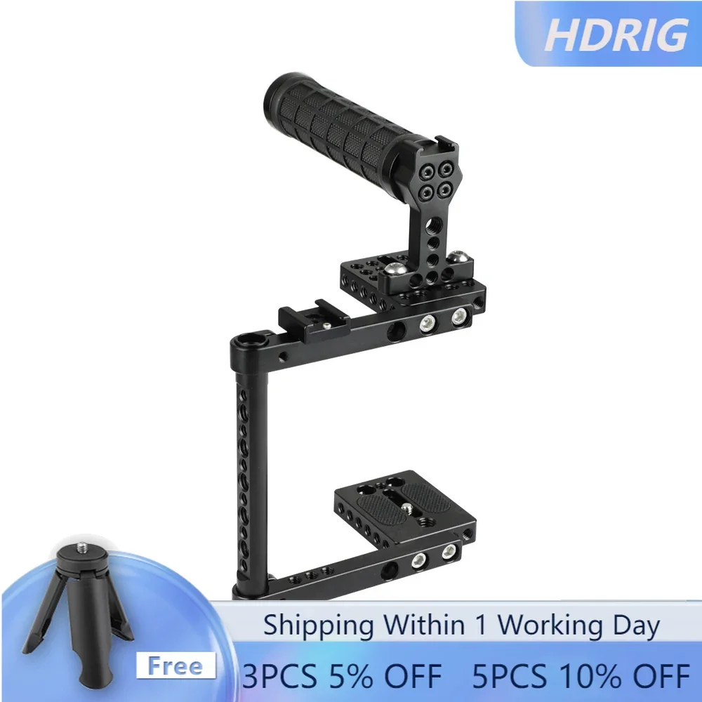 Hdrig Dslr Gabbia Per Fotocamera Manico Superiore In Gomma 2 Supporti Per Scarpe Per Canon 600D 700D 80D Per Nikon D3200 Panasonnic Gh5