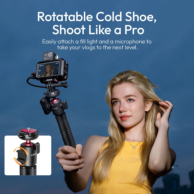 Ulanzi MT91 Cka Quick Release Octopus Tripod Flexible Legs for Smartphones Action Cameras Travel Vlog Outdoor Cycling Shots