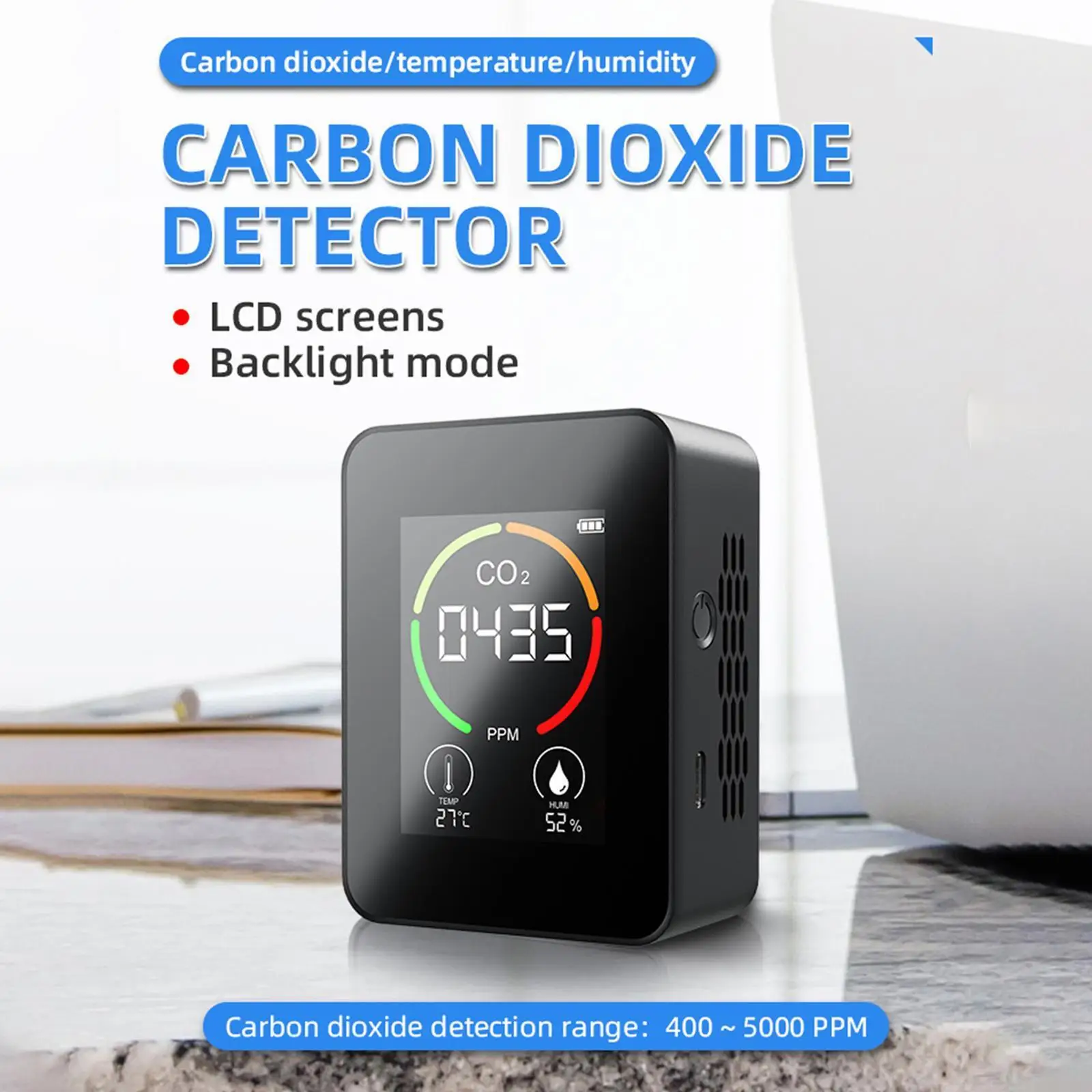 Indoor Carbon Dioxide Concentration Detector Air Quality CO2 Monitor CO2  Meter with Infrared Sensor - China Carbon Dioxide Detector, CO2 Content  Detector