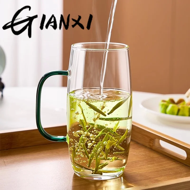 GIANXI Glass Tea Cup With Handle Anti-Scalding Can Be Electric Clay Oven Heating Glasses Office Personal Cup tea cup
