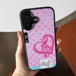 Korean Pink Polka Dot Love Rabbit Cartoon Cute Phone Case - Y2K Kawaii Design - iPhone 15 Plus (Black)