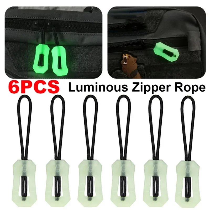 Luminous Zippers Ropes Handle Zippers Rope PVC Slider Head DIY Repair Kit Bags Clothes Zipper Rope Sewing Supplies Accessory