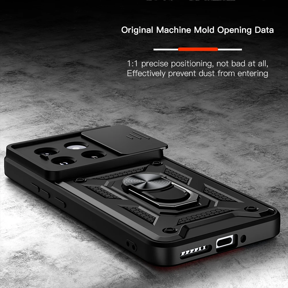 Ultimate Shockproof Armor Case with Slide Camera Protector and Ring Stand