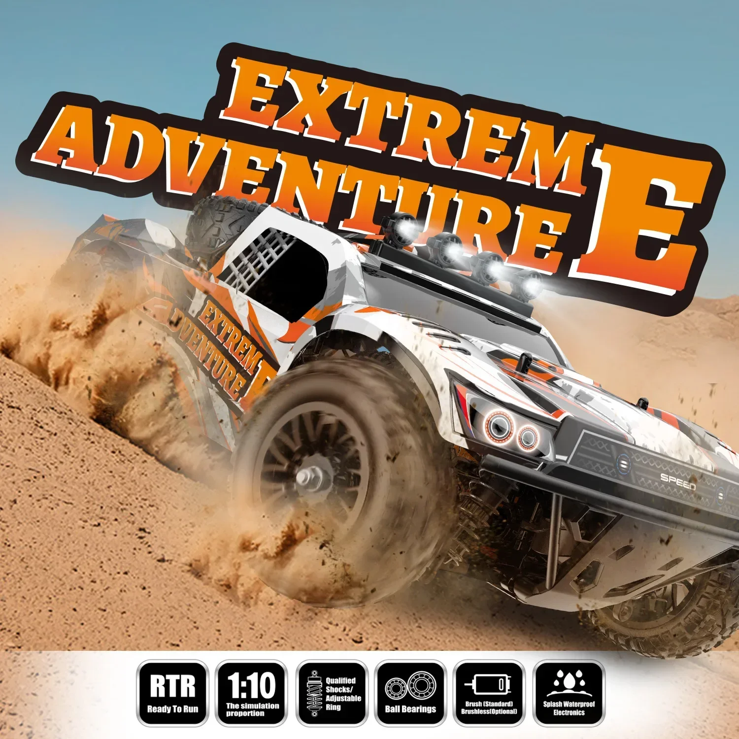 201e 9201e Four wheel drive remote-controlled high speed vehicle 1:10 brushless off-road vehicle short card rapid RC model car 3